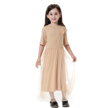 Vêtements pour enfants arabes du Moyen-Orient, robe en maille tendance pour filles