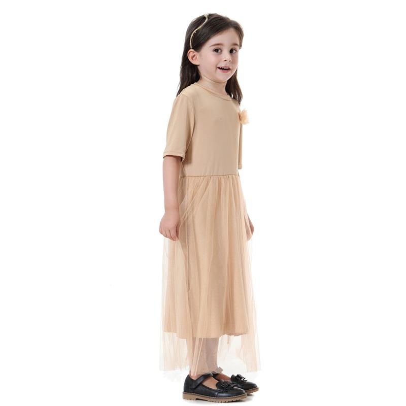 Vêtements pour enfants arabes du Moyen-Orient, robe en maille tendance pour filles