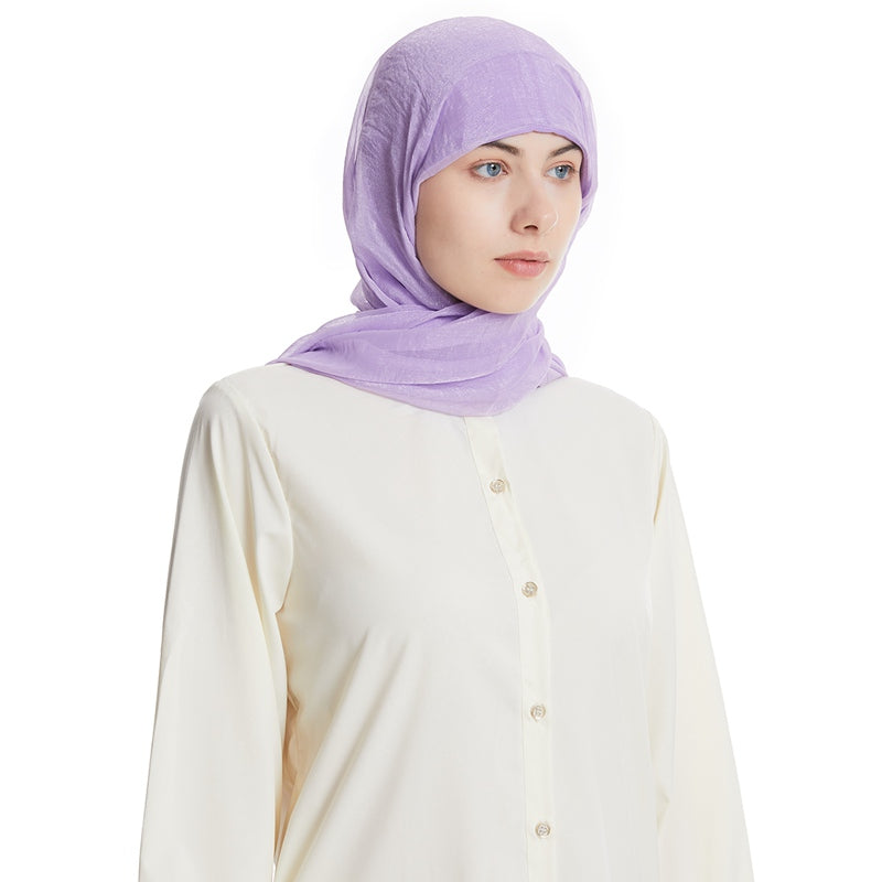 Ensemble foulard hijab en mousseline avec bonnet sous-foulard