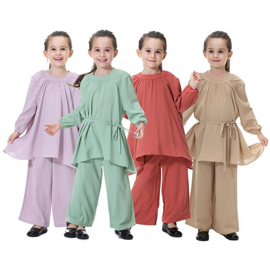 Ensemble de vêtements pour filles arabes du Moyen-Orient, chemisier, haut et pantalon