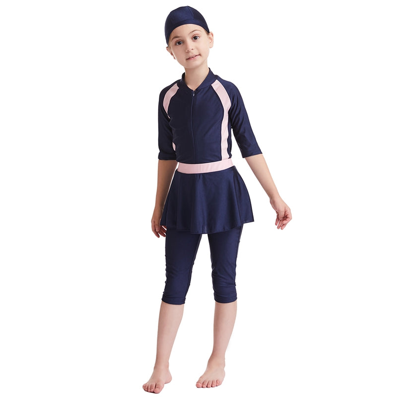 Maillot de bain burkini 3 pièces pour fille musulmane
