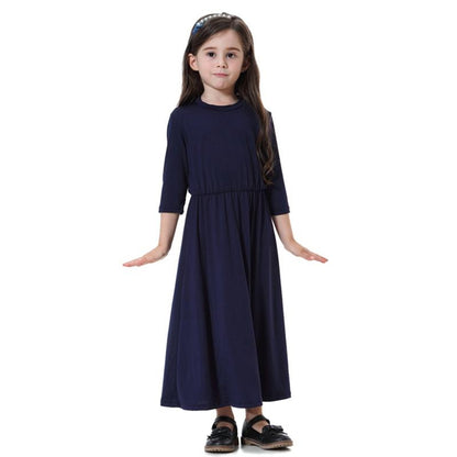 Young Girls Abaya Middle East Arab Clothing Kids School Wear