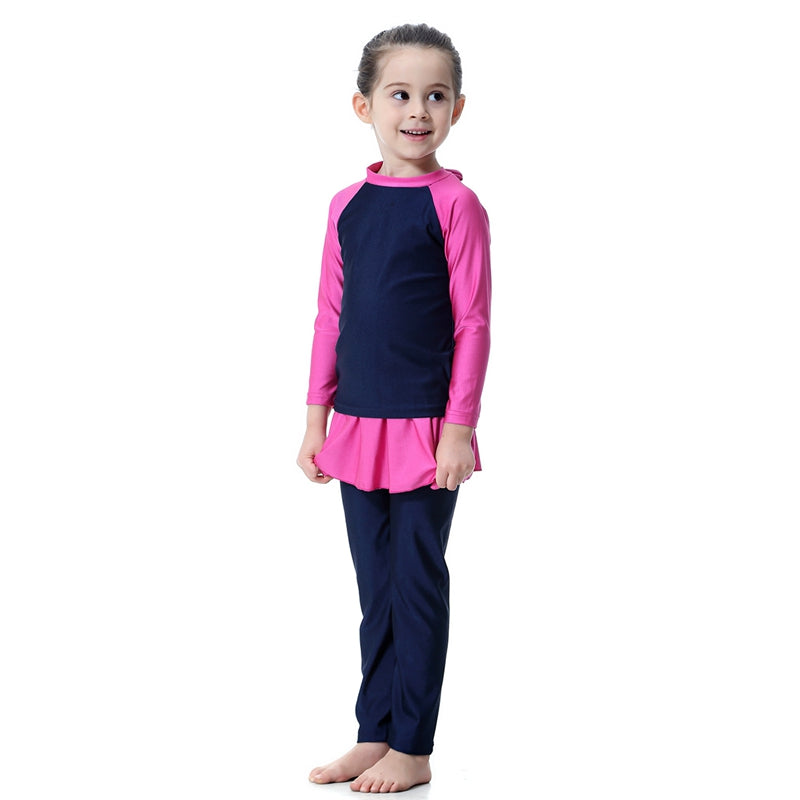 Ensemble 3 pièces Burkinis pour fille musulmane, maillot de bain pour enfant