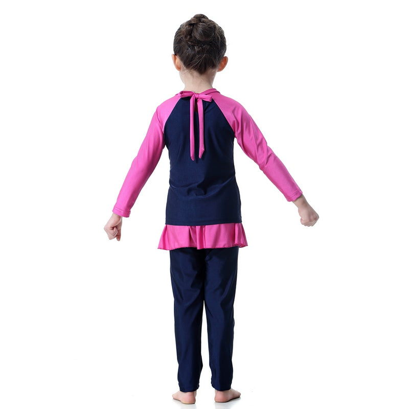 Ensemble 3 pièces Burkinis pour fille musulmane, maillot de bain pour enfant