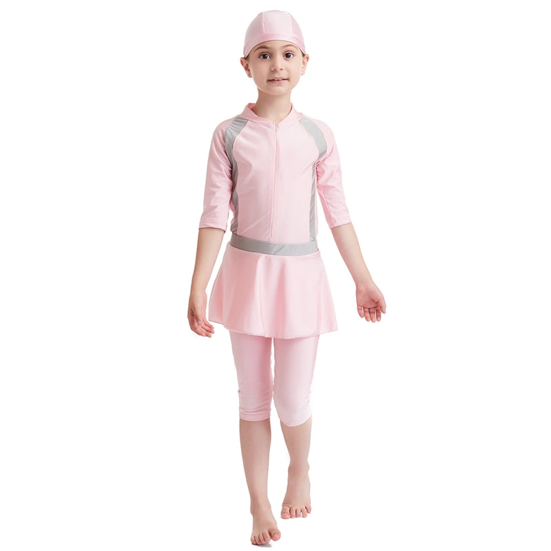 Maillot de bain burkini 3 pièces pour fille musulmane