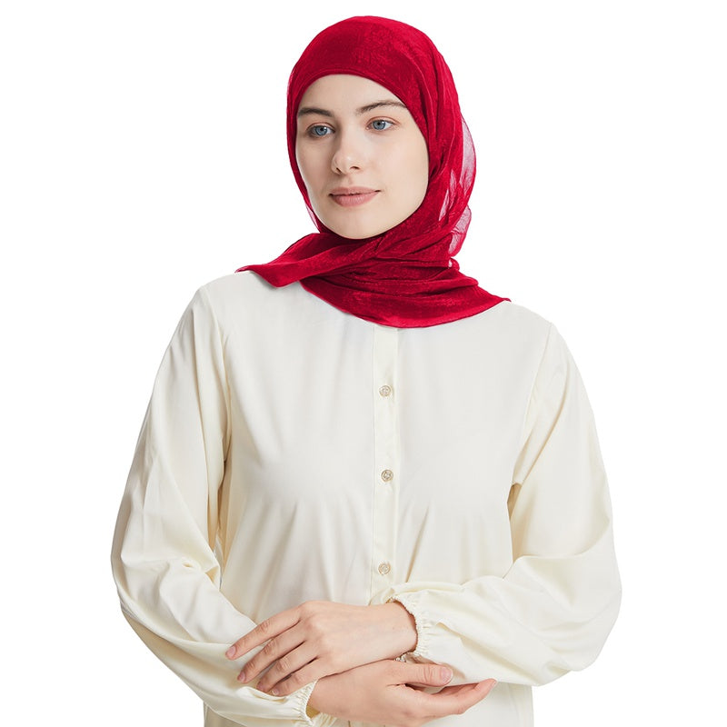 Ensemble foulard hijab en mousseline avec bonnet sous-foulard