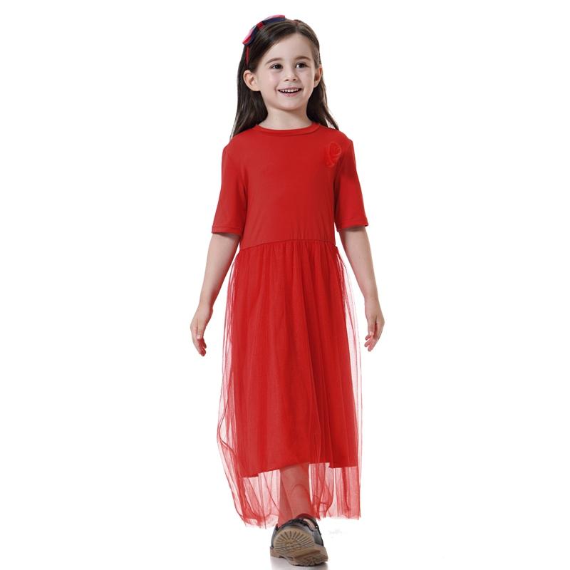 Vêtements pour enfants arabes du Moyen-Orient, robe en maille tendance pour filles