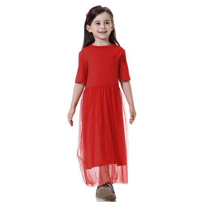 Vêtements pour enfants arabes du Moyen-Orient, robe en maille tendance pour filles