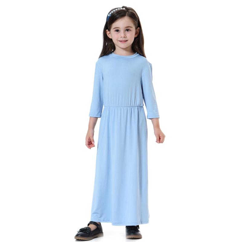 Young Girls Abaya Middle East Arab Clothing Kids School Wear