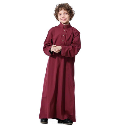 Vêtements pour enfants, style arabe du Moyen-Orient, col montant, pour garçons