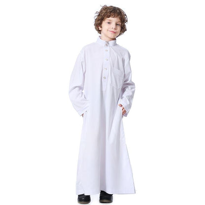 Vêtements pour enfants, style arabe du Moyen-Orient, col montant, pour garçons