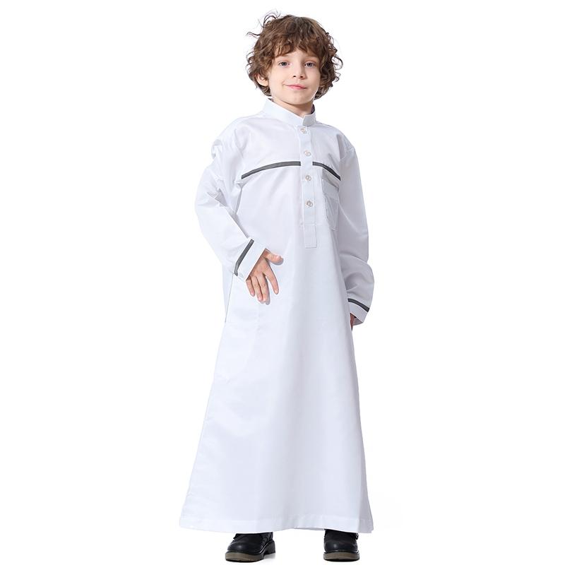 Vêtements pour enfants arabes du Moyen-Orient, robe à col montant, thobes pour garçons
