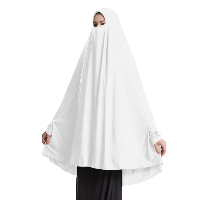 Jilbab à manches, 10 options de couleurs